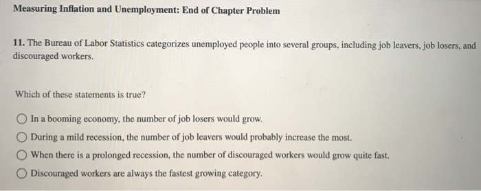 Solved Measuring Inflation and Unemployment: End of Chapter | Chegg.com