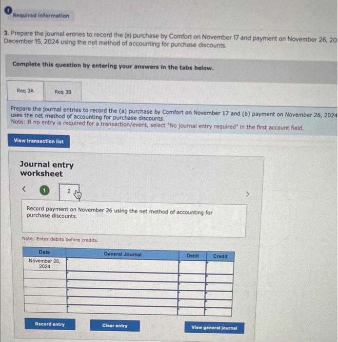 What account details do you need to provide using Comfort Trade