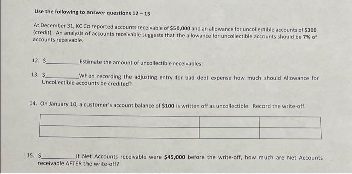 Solved Use the following to answer questions 12 - 15 At | Chegg.com