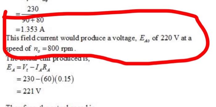 Solved How Can I Get Eao Using The Field Current And What Is Chegg Com