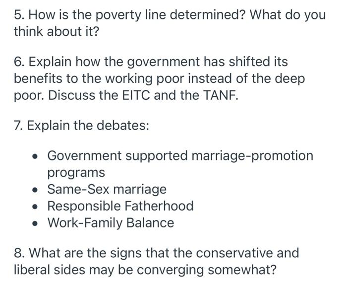 Solved 5. How is the poverty line determined? What do you