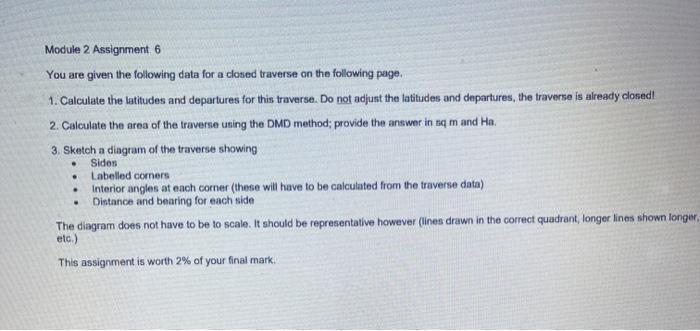 Solved Module 2 Assignment 6 You are given the following | Chegg.com