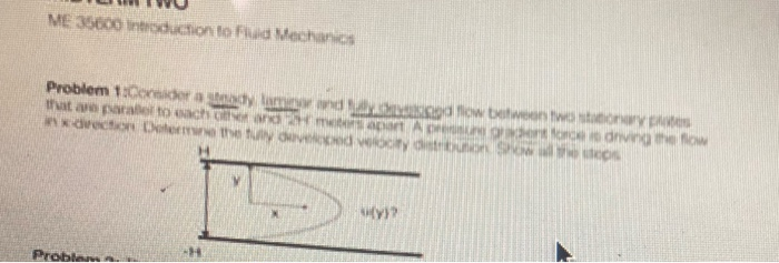 TU ME 35600 Ind On To Fluid Mechanics Problem Wider A | Chegg.com