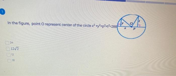 Solved In the figure, point o represent center of the circle | Chegg.com