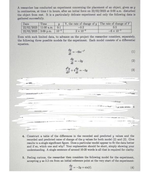 Solved A researcher has conducted an experiment concerning | Chegg.com