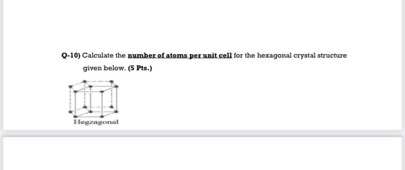 Q-10) ﻿Calculate the number of atoms per unit cell | Chegg.com