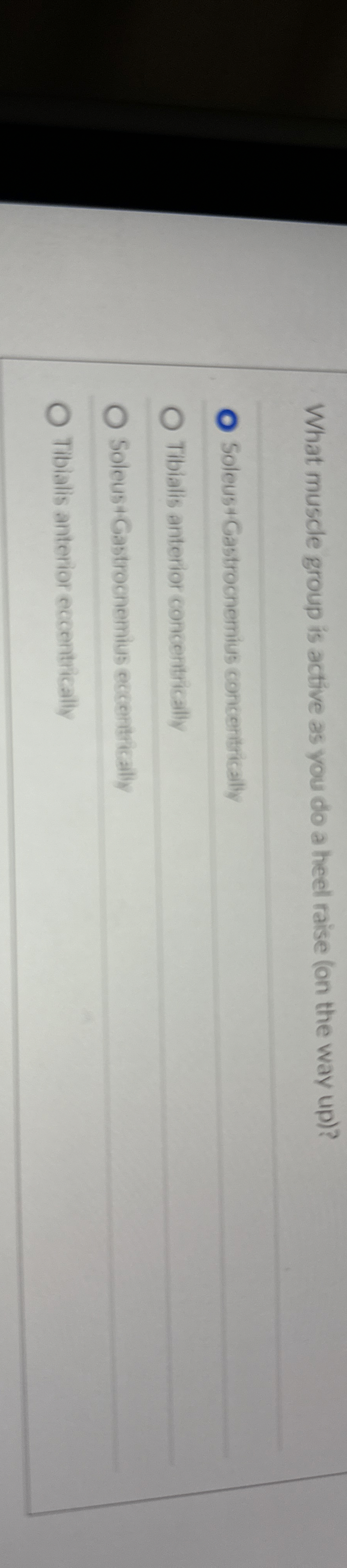 Solved What muscle group is active as you do a heel raise