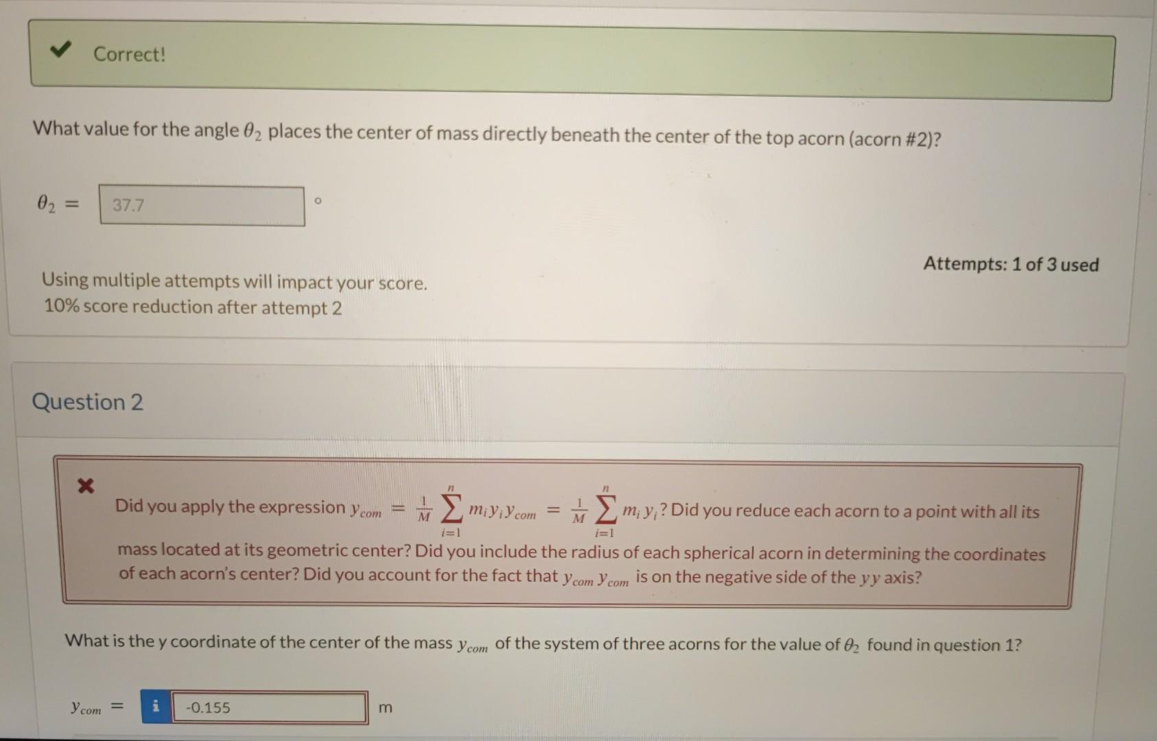 Solved An artist's sculpture shows two acorns, each