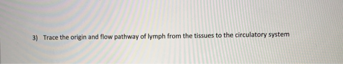 Solved 3) Trace the origin and flow pathway of lymph from | Chegg.com