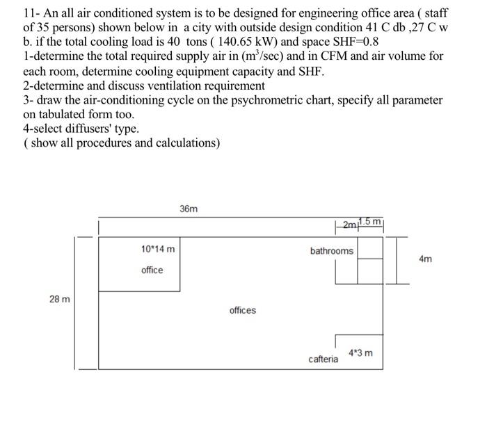 11- An all air conditioned system is to be designed | Chegg.com