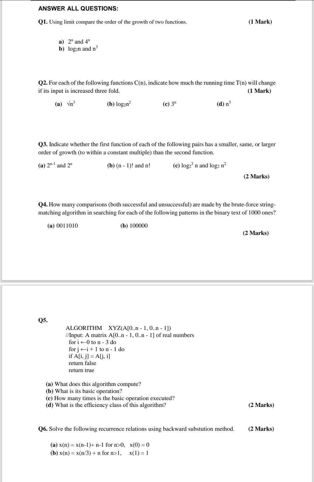 Solved ANSWER ALL QUESTIONS:Q1. ﻿Using limit compare the | Chegg.com
