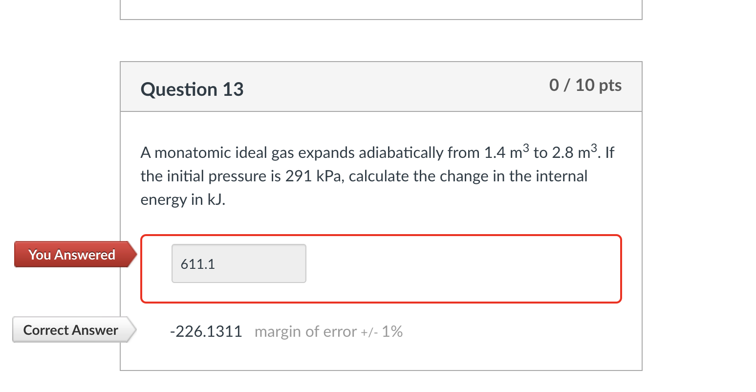 Solved Question 13A Monatomic Ideal Gas Expands | Chegg.com