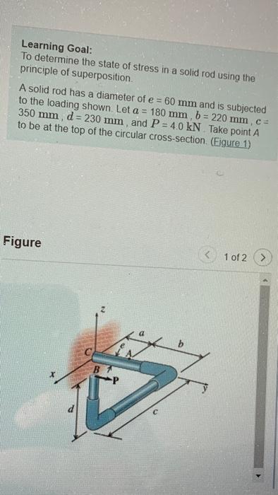 Solved Learning Goal: To determine the state of stress in a | Chegg.com