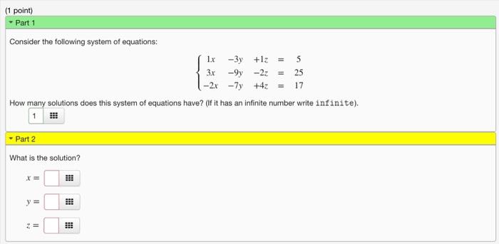 Solved Consider The Following System Of Equations: | Chegg.com