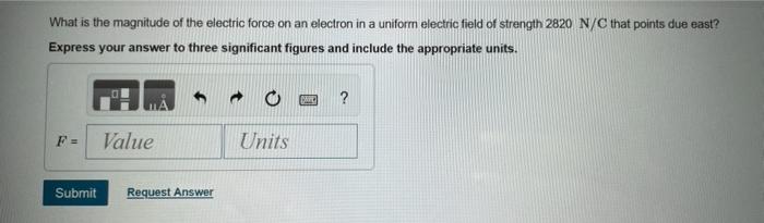 Solved What is the magnitude of the electric force on an | Chegg.com