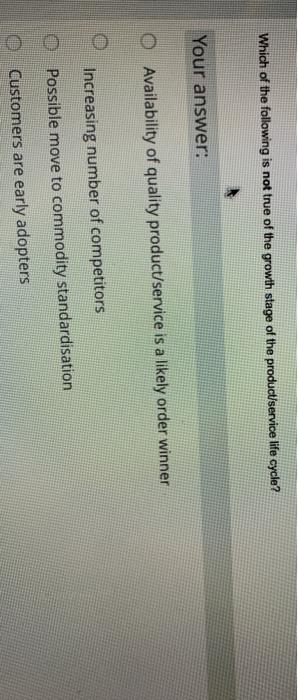 Solved Which Of The Following Is Not True Of The Growth Chegg