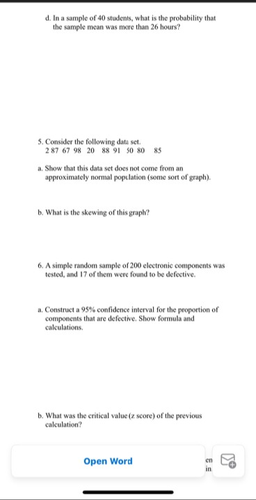 Solved a. Construct a 95% confidence interval for the | Chegg.com