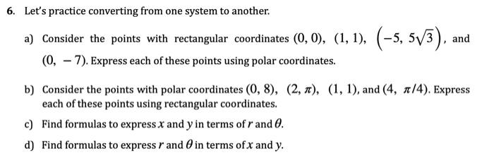Solved and 6. Let's practice converting from one system to | Chegg.com