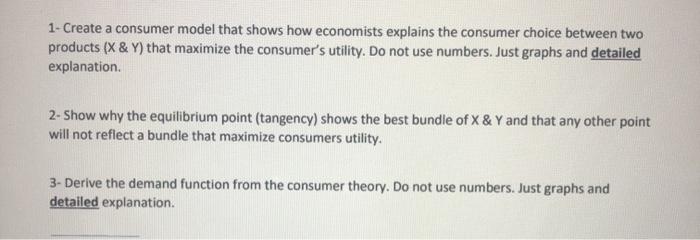 Solved 1- Create A Consumer Model That Shows How Economists | Chegg.com