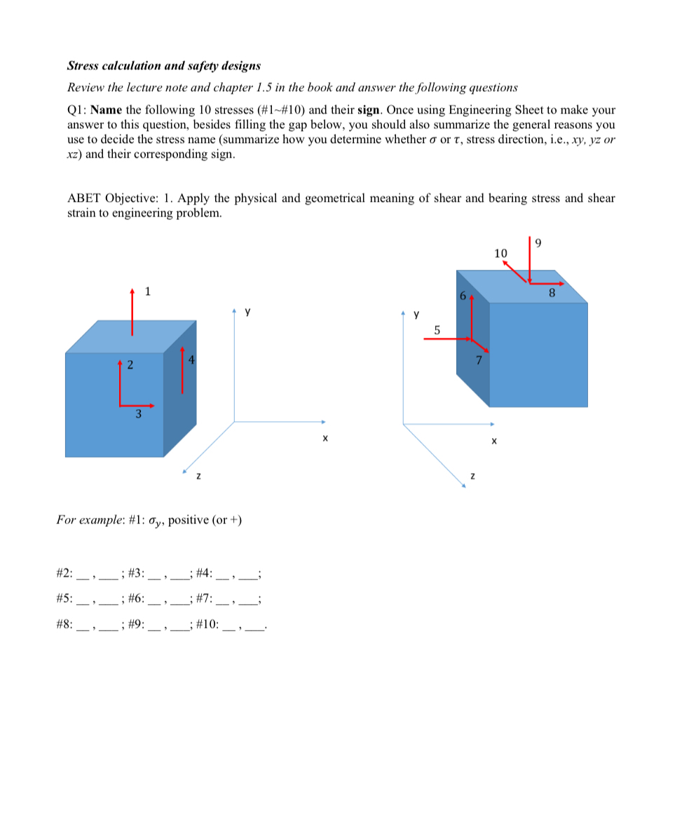 Solved Stress calculation and safety designsReview the | Chegg.com