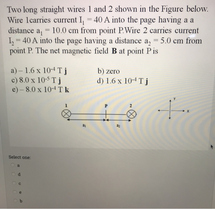 Solved Two Long Straight Wires 1 And 2 Shown In The Figure | Chegg.com