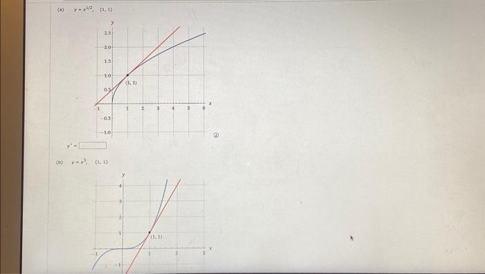 Solved (a) y=x1/2,(1,1) y′− (D) y=x3,(A,1) | Chegg.com