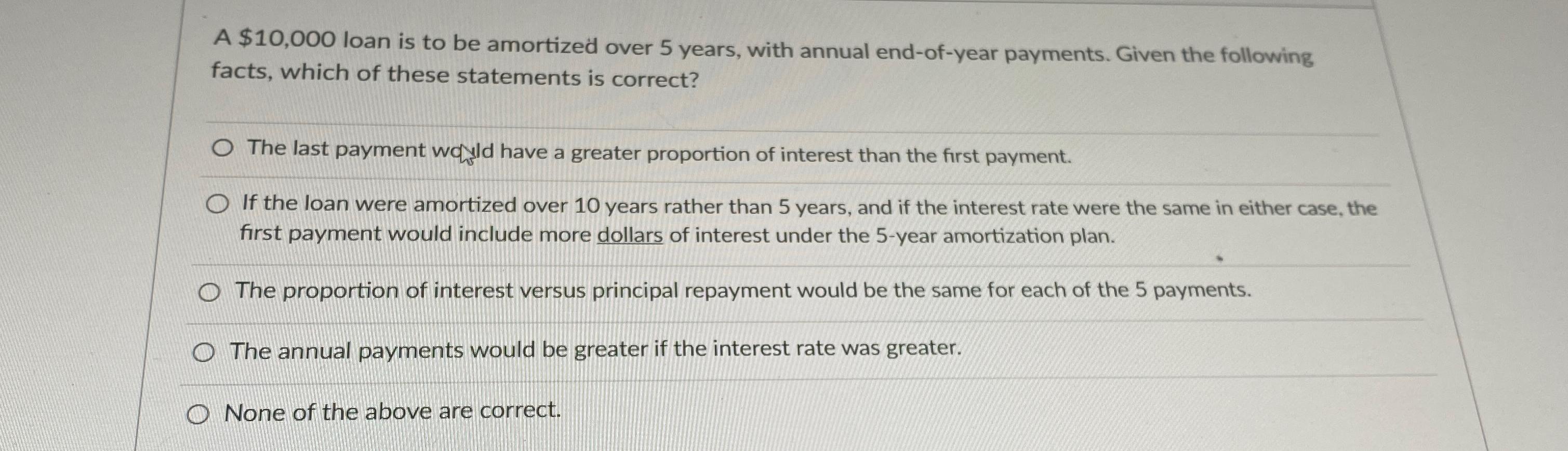 solved-a-10-000-loan-is-to-be-amortized-over-5-years-chegg