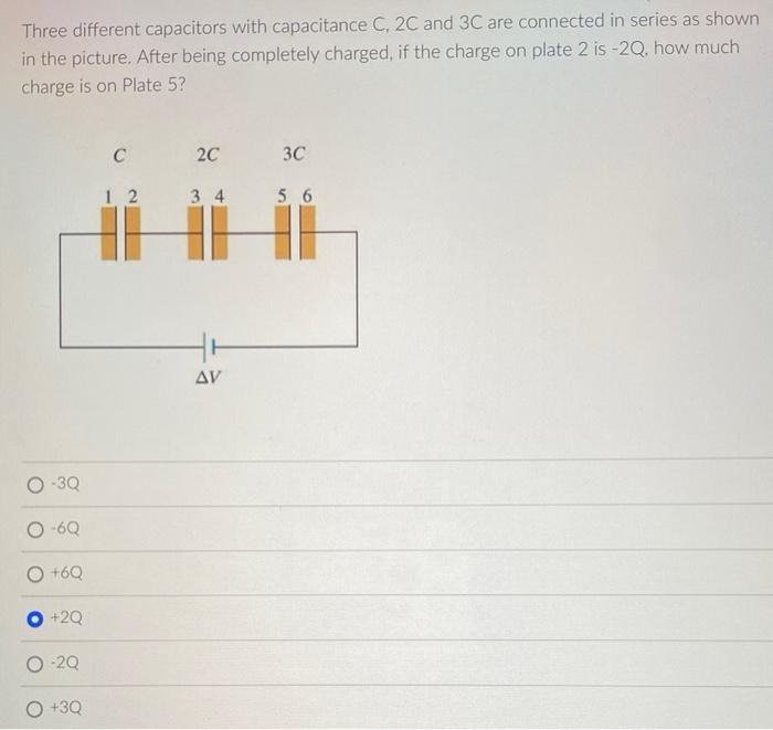 Solved Three different capacitors with capacitance C, 2C and | Chegg.com