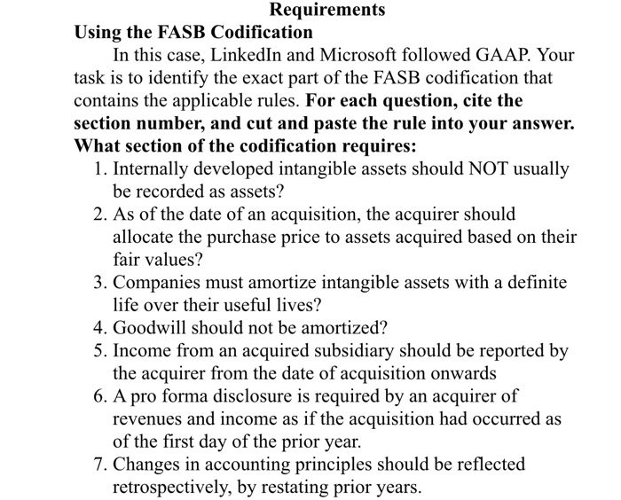 Solved Requirements Using The FASB Codification In This | Chegg.com