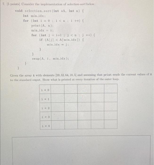 Solved Given the array A with elements [19,32,64,18,5] and | Chegg.com