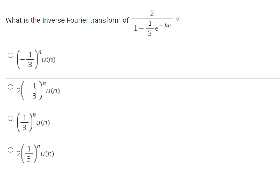 Solved What is the Inverse Fourier transform of | Chegg.com