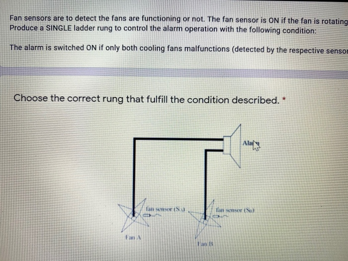Solved Fan sensors are to detect the fans are functioning or | Chegg.com