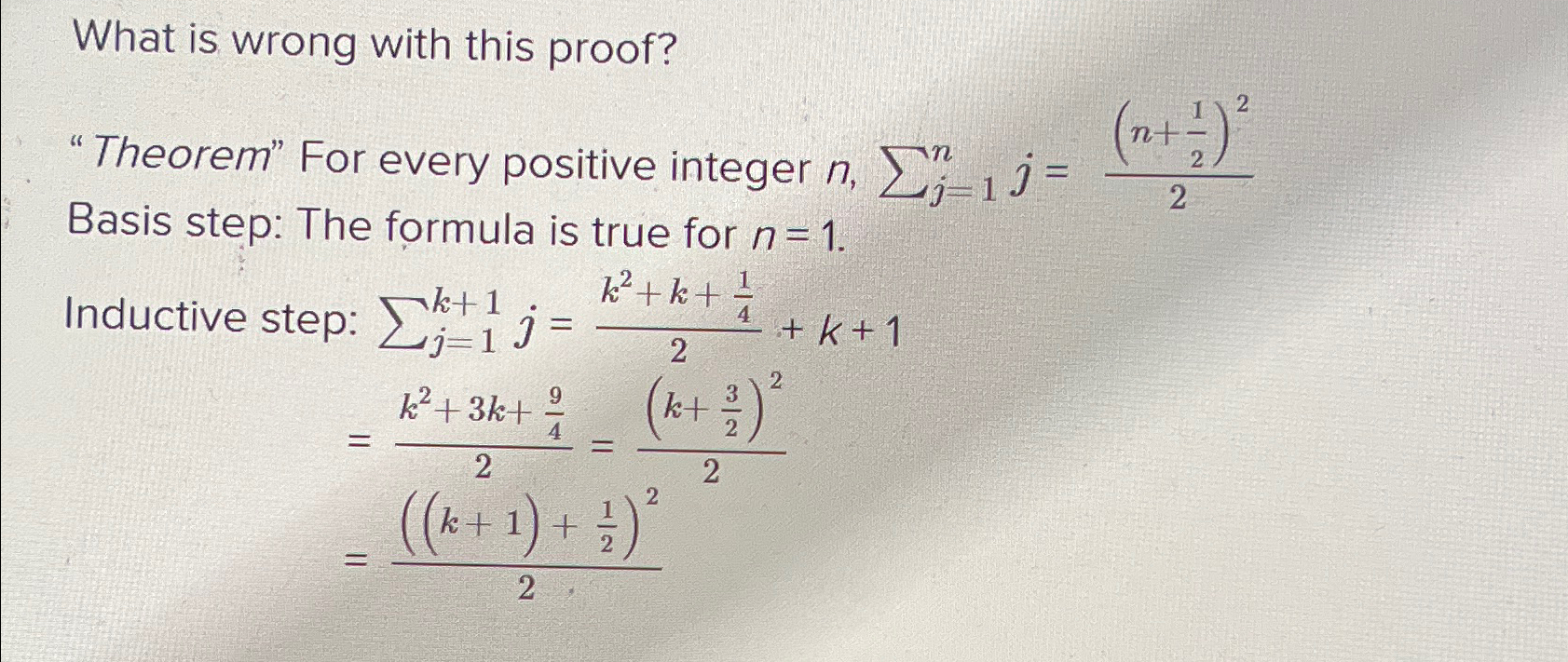 Solved What is wrong with this proof?