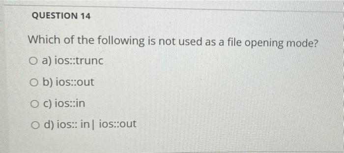 Solved QUESTION 14 Which of the following is not used as a | Chegg.com