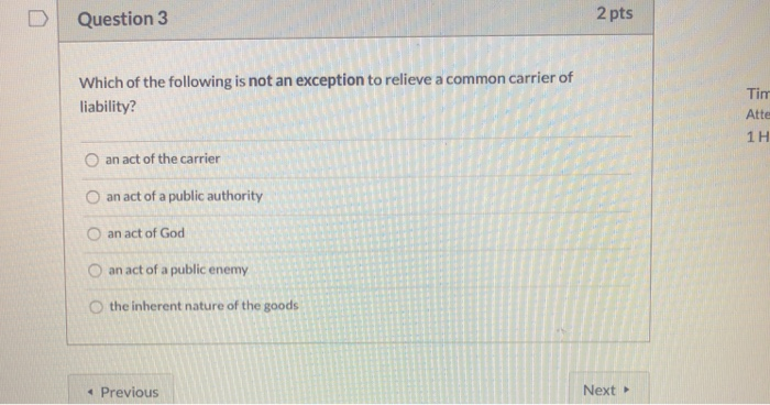 Solved 2 pts Question 3 Which of the following is not an | Chegg.com