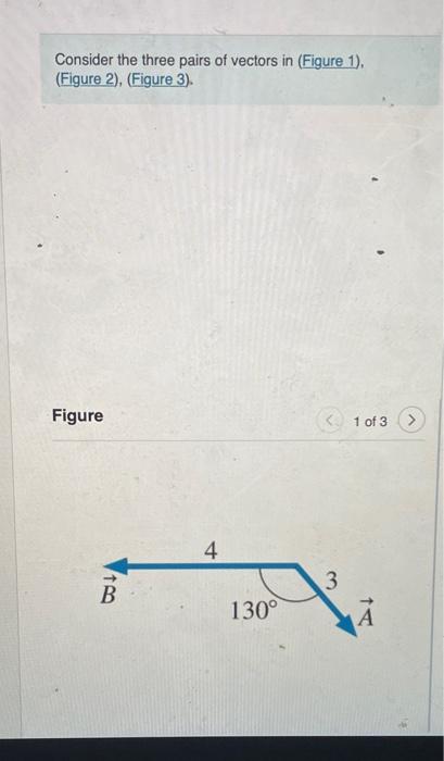 Solved Consider the three pairs of vectors in (Figure 1). | Chegg.com