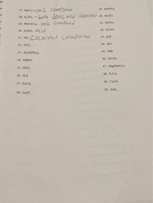 Solved Mixed Naming Worksheet - Ionic, Covalent and Acids | Chegg.com