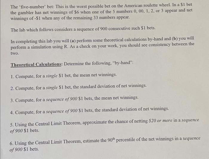 Formula for not winning bet