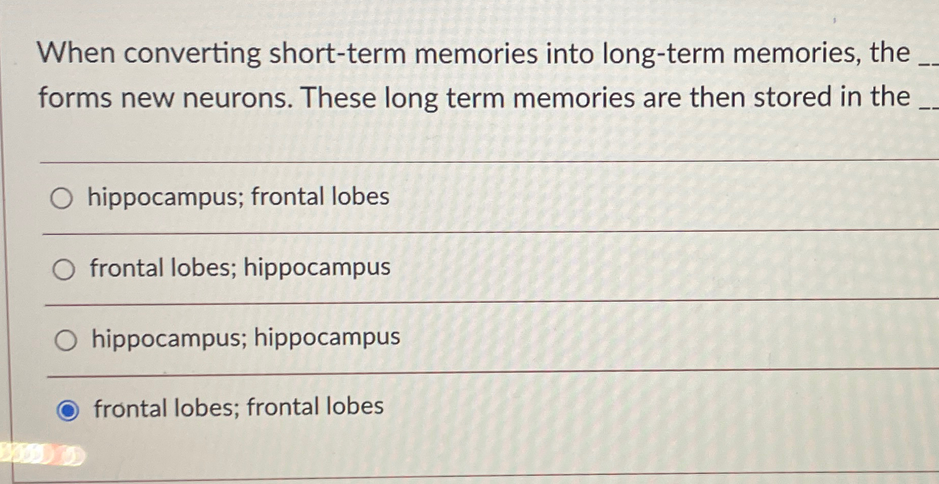 Solved When converting short-term memories into long-term | Chegg.com