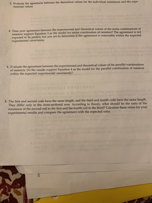 Solved 2. Evaluate the agreement between the theoretical | Chegg.com