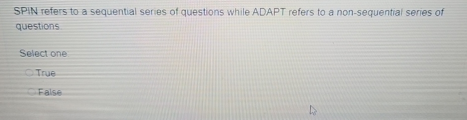 Solved SPIN refers to a sequential series of questions while | Chegg.com