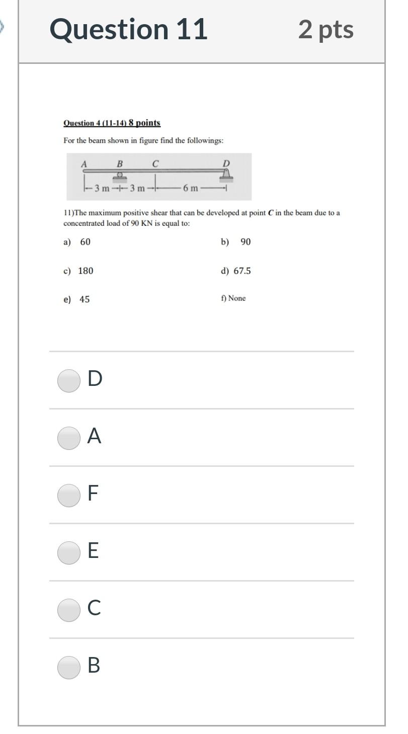 Solved Question 11 2 pts Question 4 (11-14) 8 points For the | Chegg.com