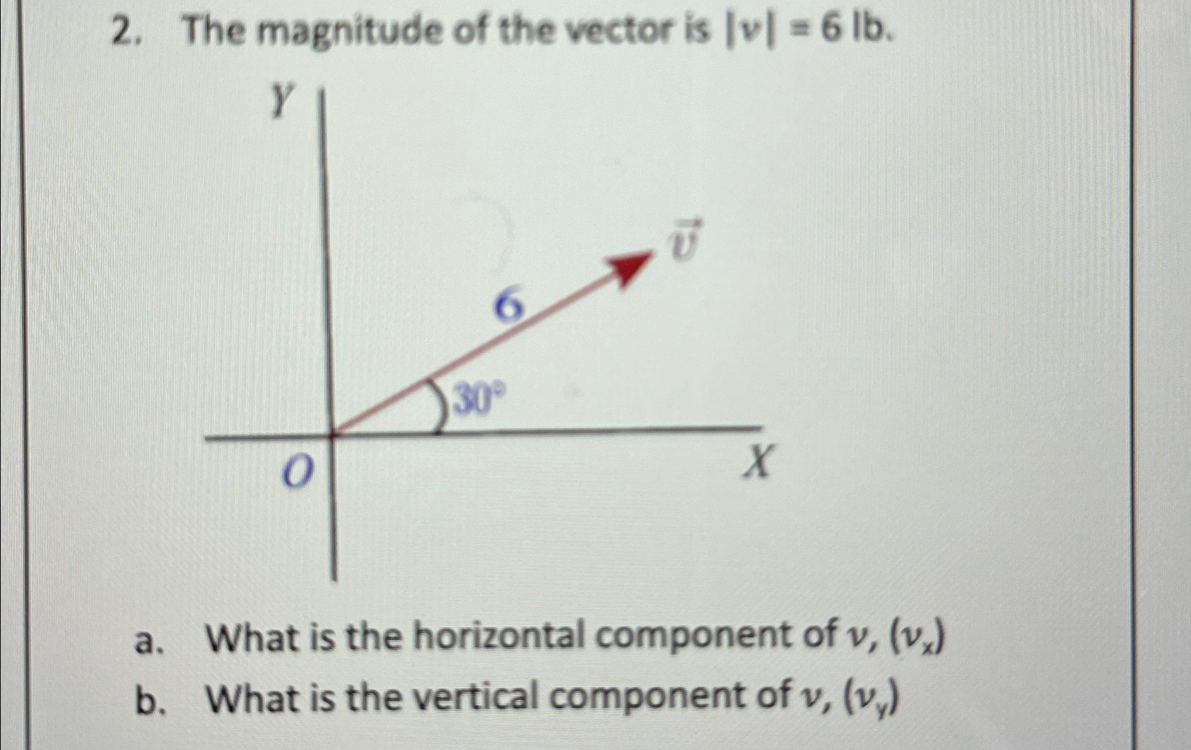 solved-the-magnitude-of-the-vector-is-v-6lb-a-what-is-chegg