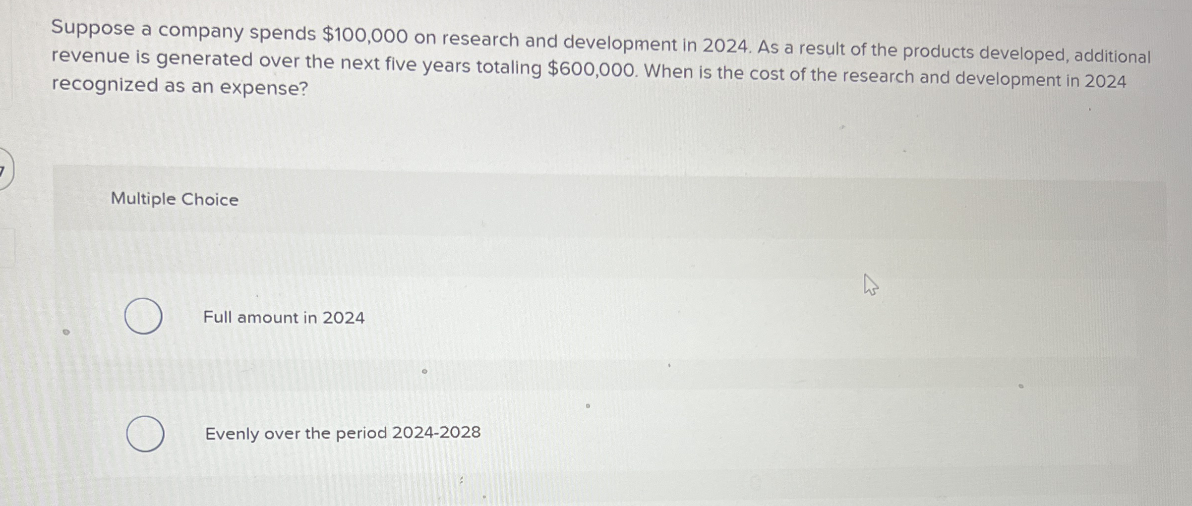 Solved Suppose a company spends $100,000 ﻿on research and | Chegg.com