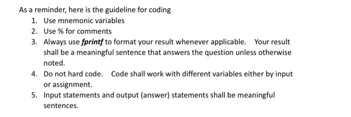 Solved As a reminder, here is the guideline for coding 1. | Chegg.com