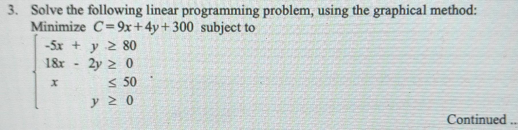 Solved Solve the following linear programming problem, using | Chegg.com