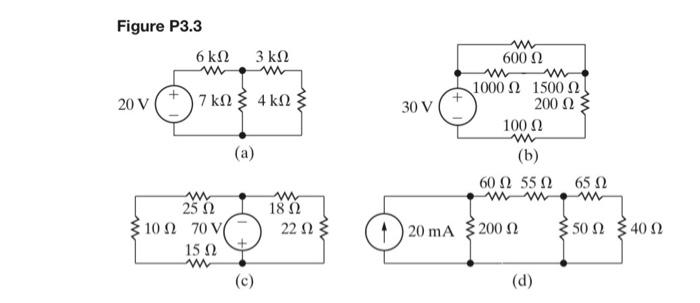 Solved 3.3 For each of the circuits shown in Fig. P3.3: a) | Chegg.com