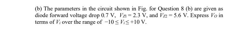 Solved (b) The Parameters In The Circuit Shown In Fig. For | Chegg.com