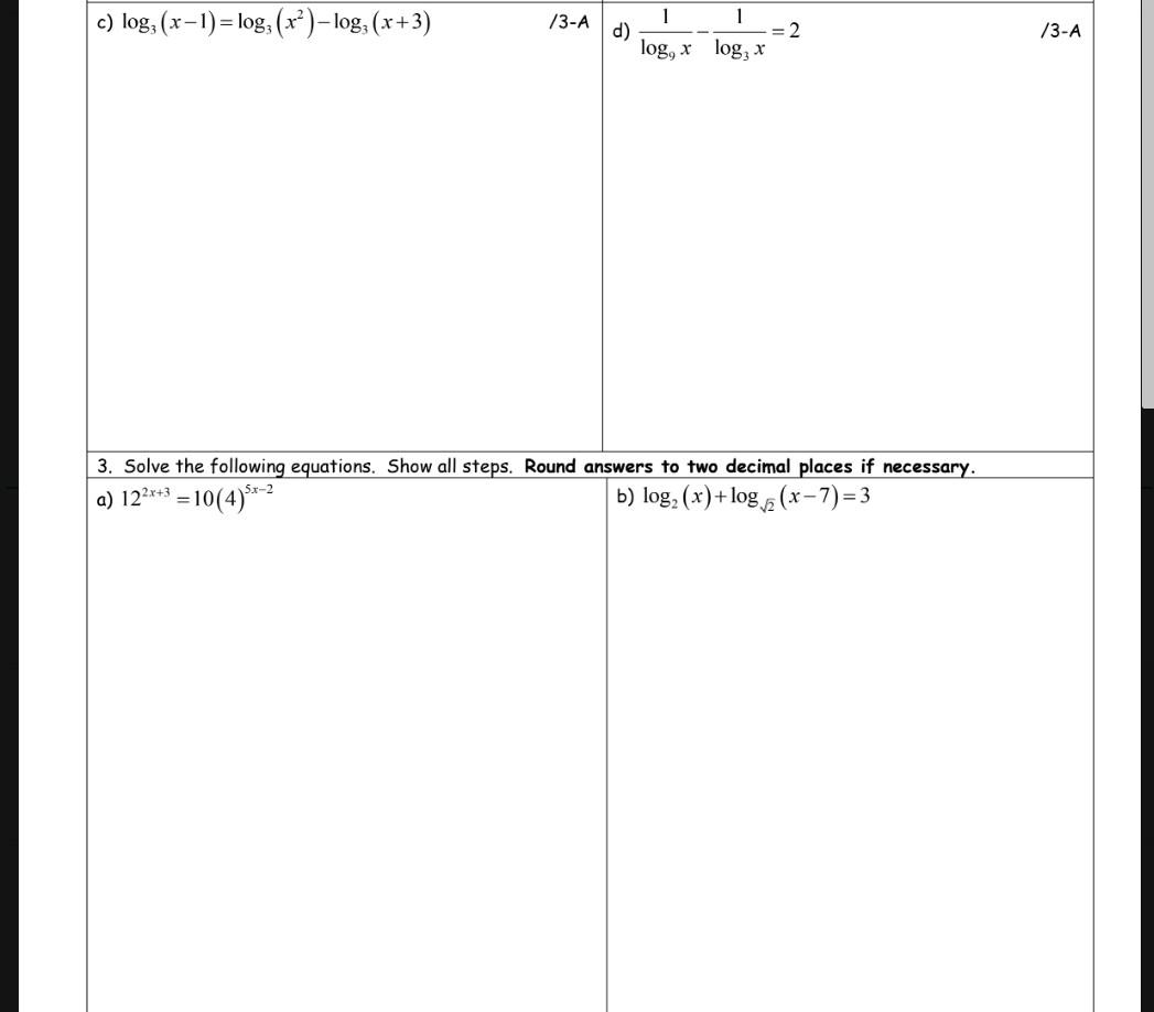 Solved Log3 X 1 Log3 X2 Log3 X 3 3 A D Log9x1 Log3x1 2 Chegg Solved Log3 X 1 Log3 X2 Log3 X 3 3 A D Log9x1 Log3x1 2 Chegg