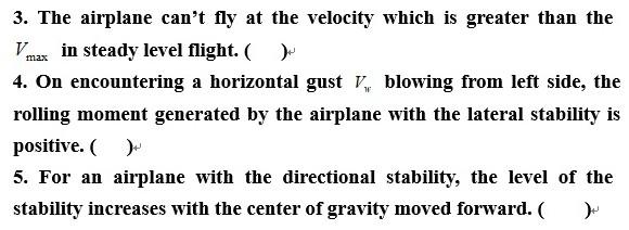 Solved 3. The airplane can't fly at the velocity which is | Chegg.com